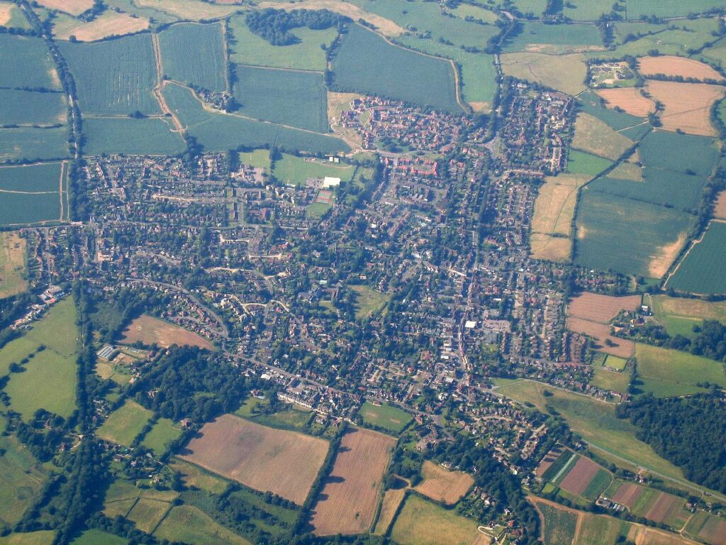 aerial view of Henfield, West Sussex
