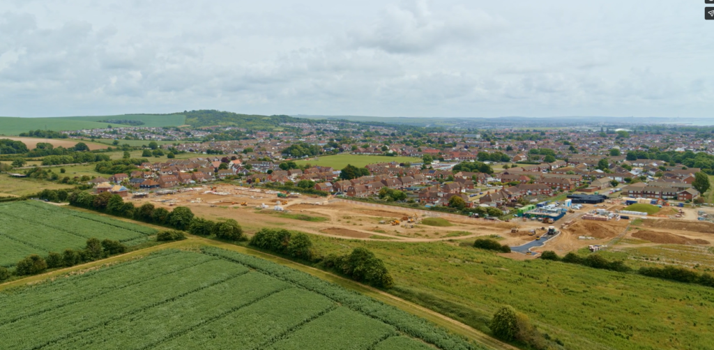 The Sompting site from the air
