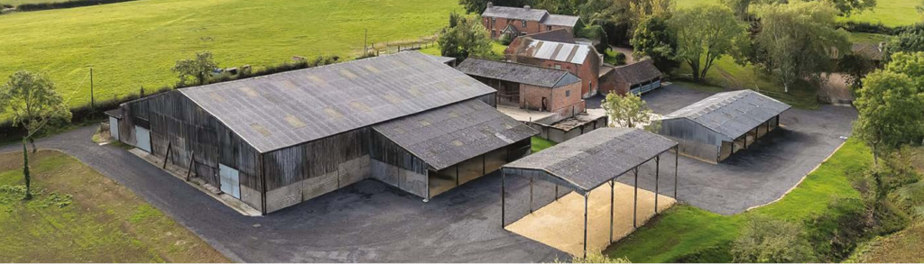 Aerial view of a farm